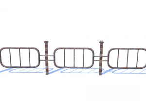 old rusty fence low-poly pbr model 3D Model