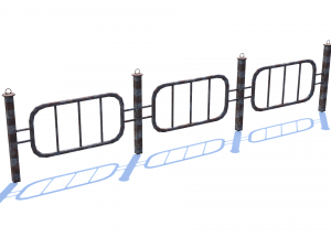 old rusty fence low-poly pbr model Modello 3D