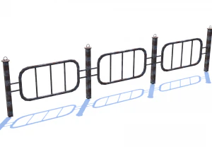 old rusty fence low-poly pbr model 3D Model