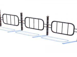 old rusty fence low-poly pbr model 3D Model