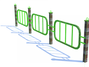 old rusty fence low-poly pbr model Modello 3D