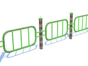 old rusty fence low-poly pbr model Modello 3D