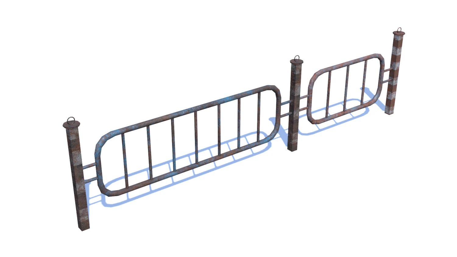 old rusty fence low-poly pbr model 3D Model .c4d .max .obj .3ds .fbx .stl .blend