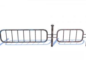 old rusty fence low-poly pbr model 3D Model