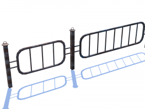old rusty fence low-poly pbr model 3D Model