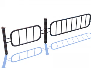 old rusty fence low-poly pbr model 3D Model