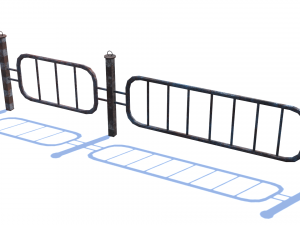 old rusty fence low-poly pbr model 3D Model