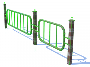 old rusty fence low-poly pbr model 3D Model