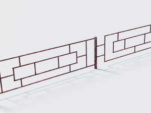old rusty fence low-poly pbr model 3Dモデル
