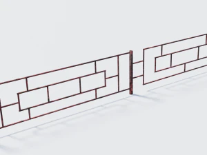old rusty fence low-poly pbr model 3D Model