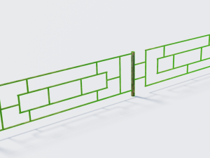 old rusty fence low-poly pbr model 3Dモデル