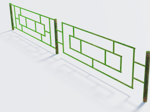 old rusty fence low-poly pbr model 3Dモデル