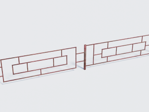 old rusty fence low-poly pbr model 3Dモデル
