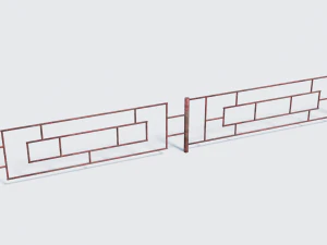 old rusty fence low-poly pbr model 3D Model