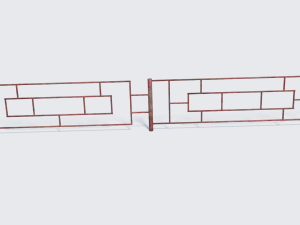 old rusty fence low-poly pbr model 3Dモデル