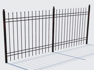 old rusty fence low-poly pbr model 3D Model