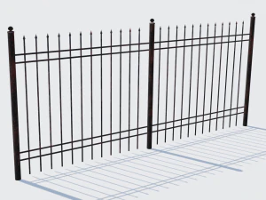 old rusty fence low-poly pbr model 3D Model