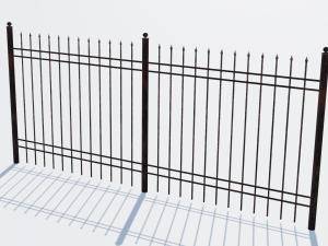 old rusty fence low-poly pbr model 3D Model