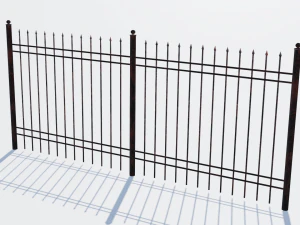 old rusty fence low-poly pbr model 3D Model