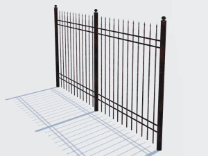 old rusty fence low-poly pbr model 3D Model
