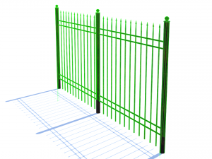 old rusty fence low-poly pbr model 3D Model