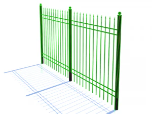 old rusty fence low-poly pbr model 3D Model