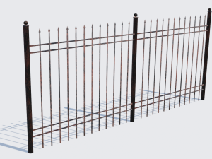 old rusty fence low-poly pbr model 3D Model