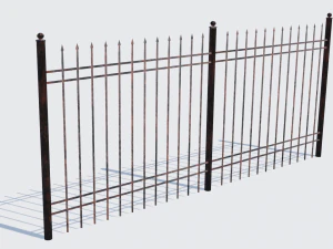 old rusty fence low-poly pbr model 3D Model