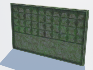 old concrete fence low-poly pbr model Modèle 3D