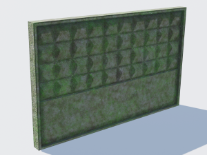 old concrete fence low-poly pbr model 3D मॉडल