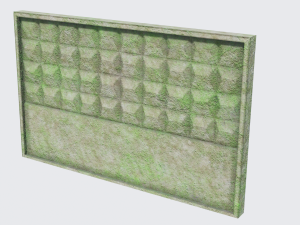 old concrete fence low-poly pbr model 3D मॉडल