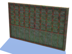 old concrete fence low-poly pbr model 3D मॉडल
