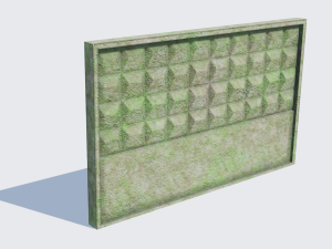 old concrete fence low-poly pbr model 3D मॉडल