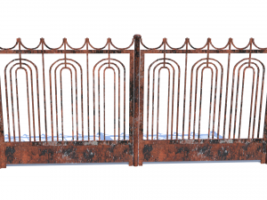 old rusty fence low-poly pbr model 3D-Modell