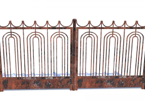old rusty fence low-poly pbr model 3D Model