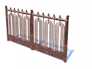 old rusty fence low-poly pbr model 3D-Modell