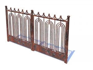 old rusty fence low-poly pbr model 3D Model