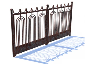 old rusty fence low-poly pbr model 3D Model