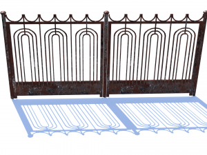 old rusty fence low-poly pbr model 3D-Modell