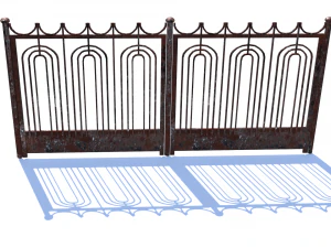 old rusty fence low-poly pbr model 3D Model