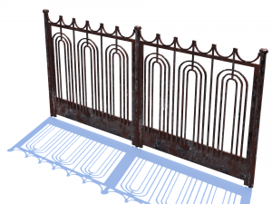 old rusty fence low-poly pbr model 3D-Modell