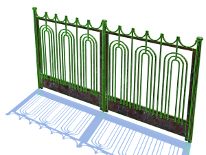 old rusty fence low-poly pbr model 3D-Modell