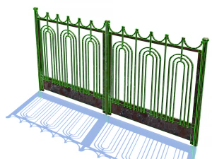 old rusty fence low-poly pbr model 3D Model