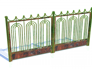 old rusty fence low-poly pbr model 3D-Modell