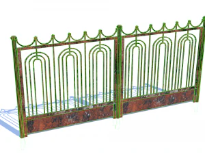 old rusty fence low-poly pbr model 3D Model