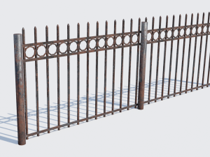 old rusty fence low-poly pbr model 3D Model