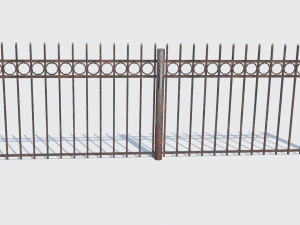 old rusty fence low-poly pbr model 3D Model