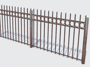 old rusty fence low-poly pbr model 3D Model