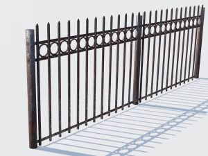 old rusty fence low-poly pbr model 3D Model