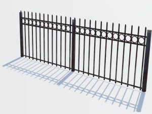 old rusty fence low-poly pbr model 3D Model